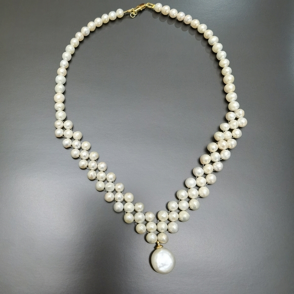 Freshwater pearls braid necklace. - Picture 6 of 7